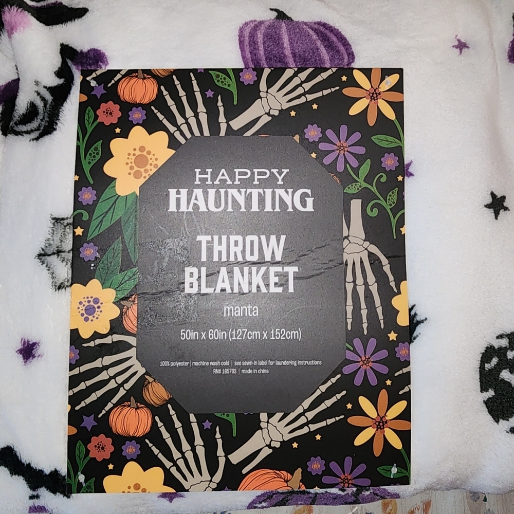 Halloween Gnomes in Costumes Colorful Witches Plush Throw Blanket - Picture 3 of 7